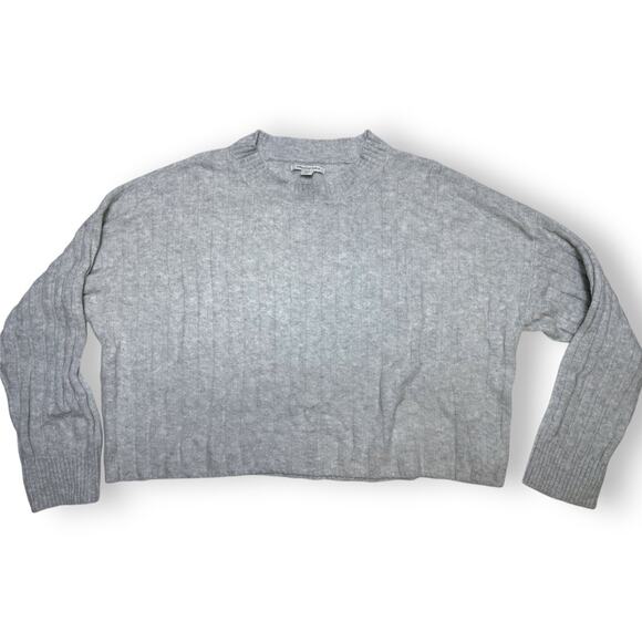 American Eagle Cozy Gray Ribbed Sweater Size Large - Picture 5 of 9
